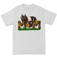 Dove Grey Western Mom With Hampshire Pig And Baby Pig Premium Tee - LillyAllenDesigns