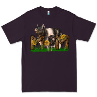 Plum Western Mom With Hampshire Pig And Baby Pig Premium Tee - LillyAllenDesigns
