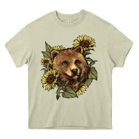 Bear Head Sunflowers Heavy Core Tee | Teevron