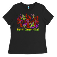Black happy crawdi gras mardi gras carnival Ladies Tee - Jasminsmagicworld