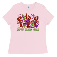 Bubblegum Pink happy crawdi gras mardi gras carnival Ladies Tee - Jasminsmagicworld