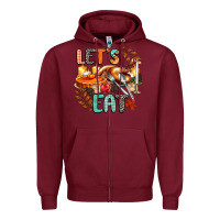Burgundy lets eat Zipper Hoodie - CowGirlArtShop