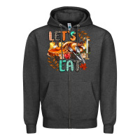 Charcoal Heather lets eat Zipper Hoodie - CowGirlArtShop