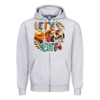 Heather Grey lets eat Zipper Hoodie - CowGirlArtShop