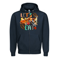 Navy lets eat Zipper Hoodie - CowGirlArtShop