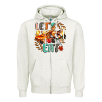 Oatmeal Heather lets eat Zipper Hoodie - CowGirlArtShop