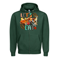 Sports Green lets eat Zipper Hoodie - CowGirlArtShop