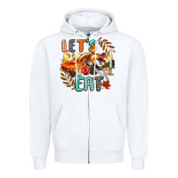 White lets eat Zipper Hoodie - CowGirlArtShop