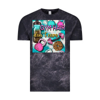 Cloud Black gym hair don't care clasp and water bottle with glitter seamless patte Vintage Tee - BundleAndBundleShop
