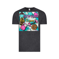Gym Hair Don't Care Clasp And Water Bottle With Glitter Seamless Patte Vintage Tee | Teevron