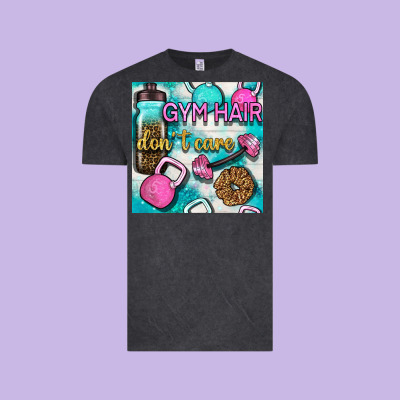 Gym Hair Don't Care Clasp And Water Bottle With Glitter Seamless Patte Vintage Tee Designed By Bundleandbundleshop