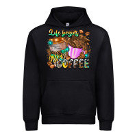 Black Life Begins After Coffee Urban Hoodie - CowhideDigitalArt