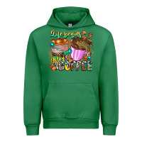 Emerald Life Begins After Coffee Urban Hoodie - CowhideDigitalArt