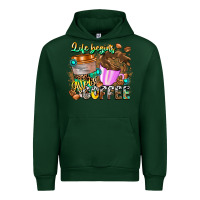 Foreset Green Life Begins After Coffee Urban Hoodie - CowhideDigitalArt