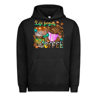 Pigment Black Life Begins After Coffee Urban Hoodie - CowhideDigitalArt