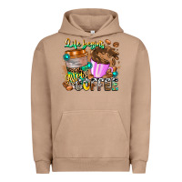 Pigment Burro Life Begins After Coffee Urban Hoodie - CowhideDigitalArt