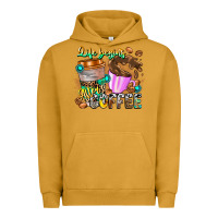 Pigment Peanut Butter Life Begins After Coffee Urban Hoodie - CowhideDigitalArt