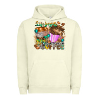 Pigment Pistachio Life Begins After Coffee Urban Hoodie - CowhideDigitalArt