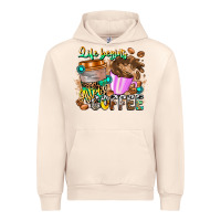 Sandshell Life Begins After Coffee Urban Hoodie - CowhideDigitalArt