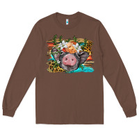 Chestnut baby pig with floral and western background Long Sleeve Tee - BarkalooDesign