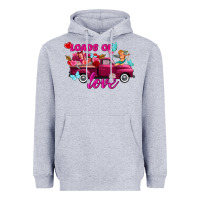 Heather Grey Loads of love Valentine's day truck Heavyweight Hoodie - FaDigitalArtStudio