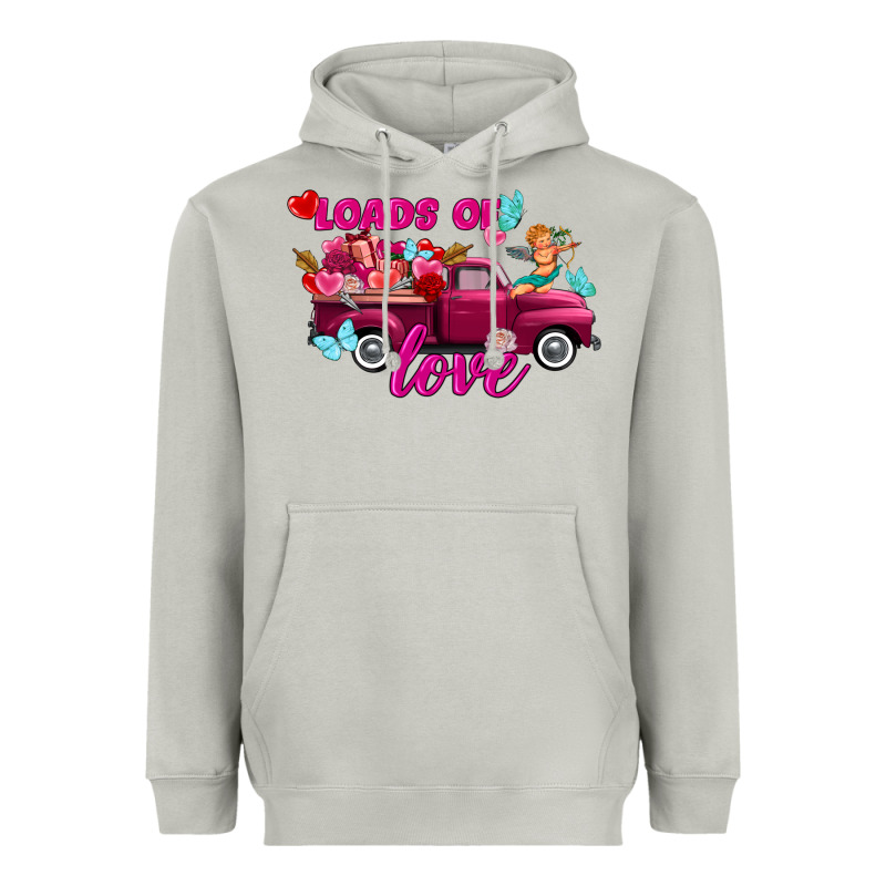 Loads Of Love Valentine's Day Truck Heavyweight Hoodie by FaDigitalArtStudio | Teevron