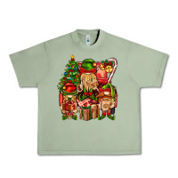 Oil Green Christmas Elf Truck Urban Heavy Tee - BundleAndBundleShop