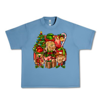 Pebble Blue Christmas Elf Truck Urban Heavy Tee - BundleAndBundleShop