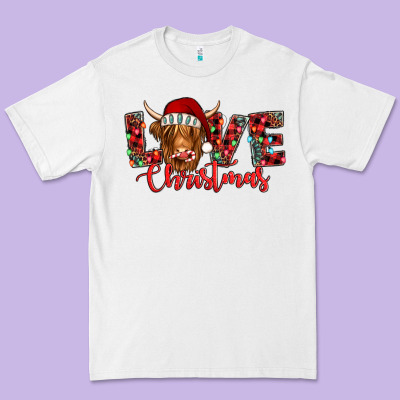 Love Christmas Highland Cow And Turquoise Gemstone Premium Tee Designed By Jasminsmagicworld