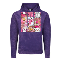 Cloud Purple Pink Christmas cute snowman Vintage Hoodie - NancyCooperArtShop