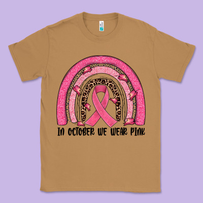 In October We Wear Pink Rainbow Classic Tee Designed By Jahusdesignshop