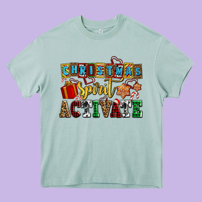 Christmas Spirit Activate Heavy Core Tee Designed By Adodesignshop
