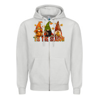 Dove Grey tis the season gnomes Zipper Hoodie - CowGirlArtShop