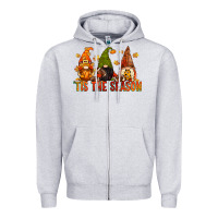 Heather Grey tis the season gnomes Zipper Hoodie - CowGirlArtShop