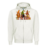 Oatmeal Heather tis the season gnomes Zipper Hoodie - CowGirlArtShop