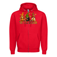Red tis the season gnomes Zipper Hoodie - CowGirlArtShop