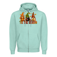 Seafoam tis the season gnomes Zipper Hoodie - CowGirlArtShop