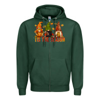Sports Green tis the season gnomes Zipper Hoodie - CowGirlArtShop