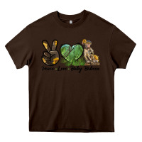 Chocolate Brown Peace Love Baby Baboon Heavy Core Tee - LillyAllenDesigns