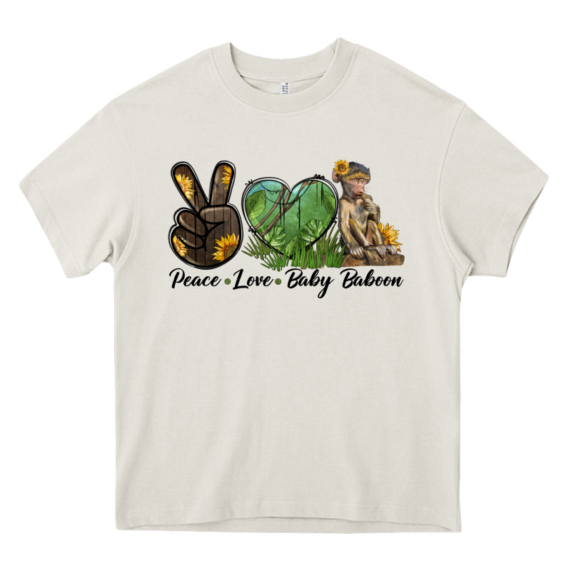Peace Love Baby Baboon Heavy Core Tee by LillyAllenDesigns | Teevron