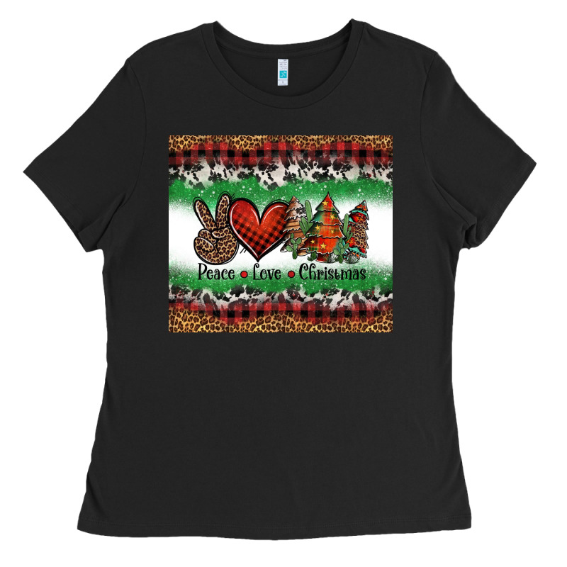 Peace Love Christmas Trees Ladies Tee by Jasminsmagicworld | Teevron