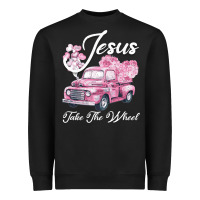 Black Leopard Floral Pink Car Jesus Take The Wheel Heavyweight Sweatshirt - Bettercallsaul