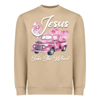 Mushroom Leopard Floral Pink Car Jesus Take The Wheel Heavyweight Sweatshirt - Bettercallsaul