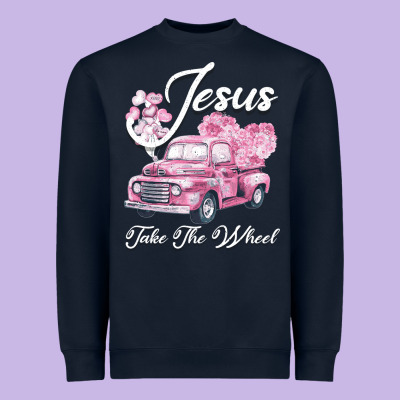 Leopard Floral Pink Car Jesus Take The Wheel Heavyweight Sweatshirt Designed By Bettercallsaul