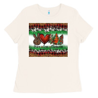 Bone Peace Love Christmas Trees Ladies Tee - Jasminsmagicworld