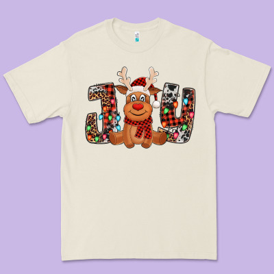 Joy Christmas Reindeer Premium Tee Designed By Jasminsmagicworld