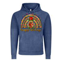 Vintage Denim Happy holidays elf gnome Vintage Hoodie - NancyCooperArtShop