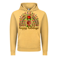 Vintage Mustard Happy holidays elf gnome Vintage Hoodie - NancyCooperArtShop