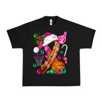 Black Pink Christmas Breast Cancer Ribbon Basketball Urban Heavy Tee - BundleAndBundleShop
