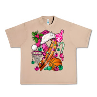 Burro Pink Christmas Breast Cancer Ribbon Basketball Urban Heavy Tee - BundleAndBundleShop